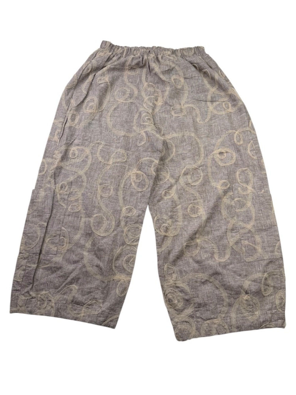 Bryn Walker Linen Blend Lagenlook Crop Wide Leg Pants NWT Medium USA